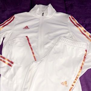 White Womens Adidas Tracksuit